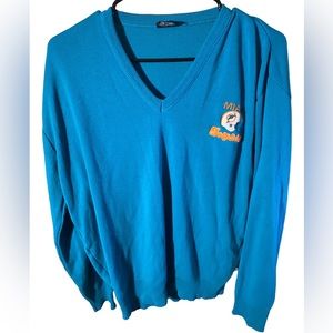 Vintage Miami Dolphins Sweater Garan Made in the USA Men’s Large V-neck